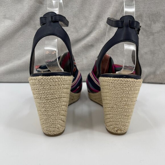 Sam Edelman Aubrey Wedge Espadrille Striped Textile Ankle Strap Sandal NWOT - Picture 7 of 10